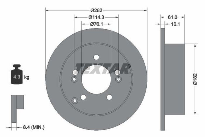 Bremsscheibe hinten L/R passt zu: HYUNDAI SONATA V, TUCSON, XG; KIA MAGENTIS...