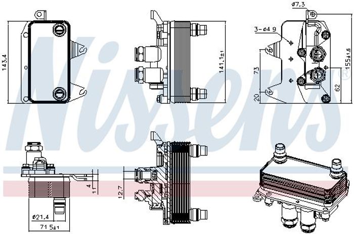 Ölkühler passt zu: MERCEDES C (A205), C (C205), C T-MODEL (S205), C (W205), C...