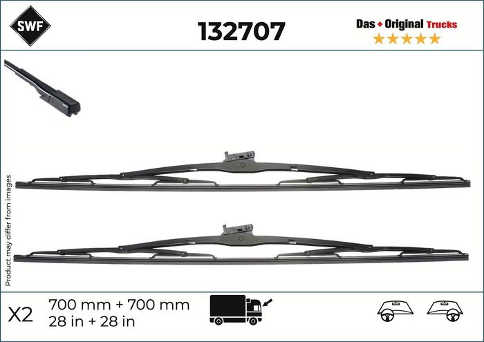Wischerblatt bügelwischer L/R vorne (2Stück) Truck 700mm passt zu: MERCEDES A...