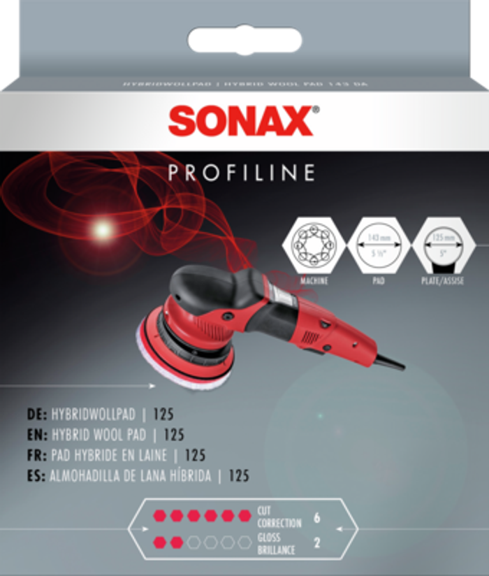 Polierplatte SONAX Hybrid Wool Pad, anwendung: Lack, durchmesser: 143mm, masc...