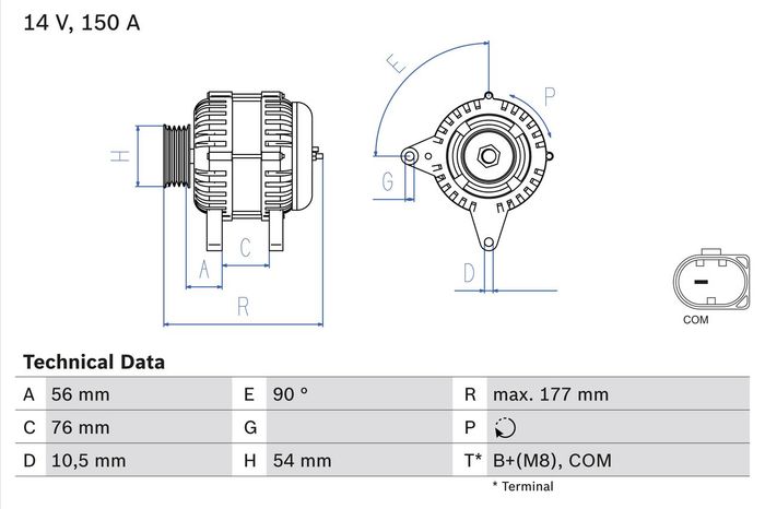 Alternator (14V, 150A, runderneuert) passt zu: BMW 1 (E81), 1 (E87), 3 (E90),...