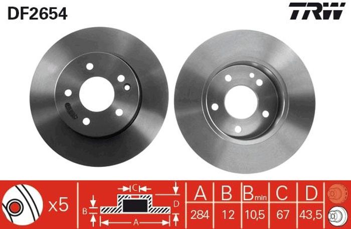 Bremsscheibe vorne L/R passt zu: MERCEDES C (W202) 1.8-2.5D 03.93-05.00