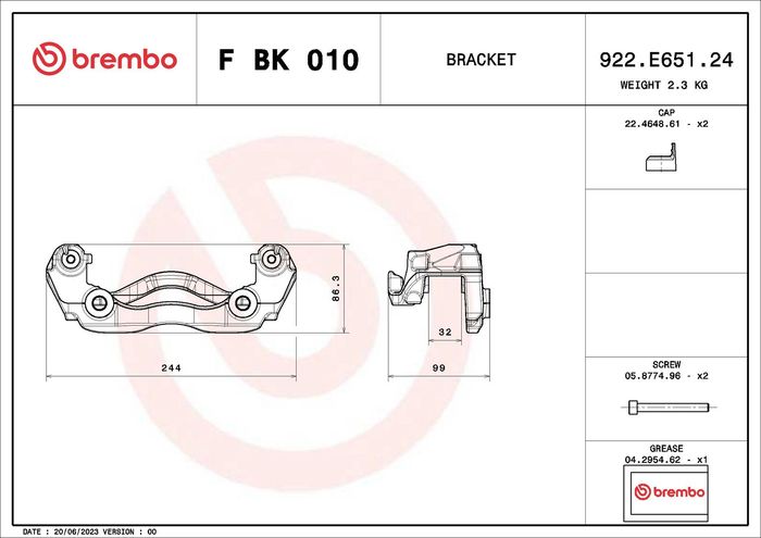 Bremssattelhalter vorne L/R passt zu: MERCEDES MARCO POLO CAMPER (W447), SPRI...