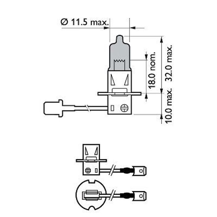 Glühbirne (Blister 1Stück) H3 12V 55W PK22S WhiteVision Ultra