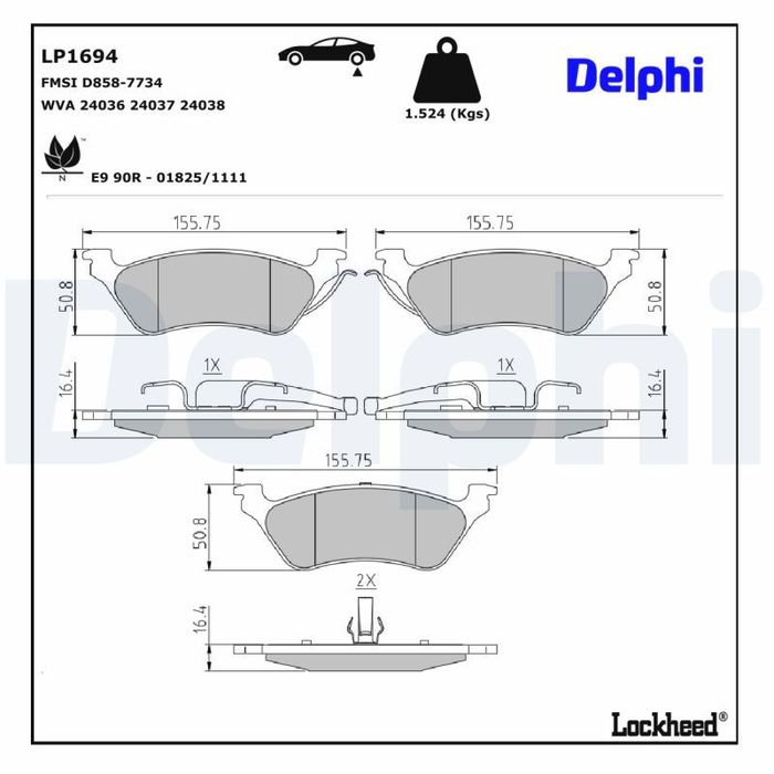 Bremsbelagsatz hinten , passt zu: CHRYSLER RAM VAN, VOYAGER III, VOYAGER IV;...