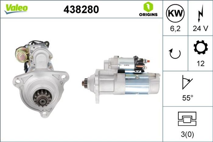Anlasser (24V, 6,2kW, (en) new with a deposit) passt zu: MERCEDES ACTROS, ACT...