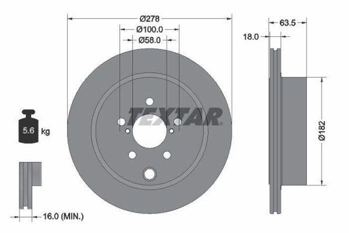 Bremsscheibe hinten L/R (ohne Radschraube) passt zu: SUBARU FORESTER 2.0-2.5...
