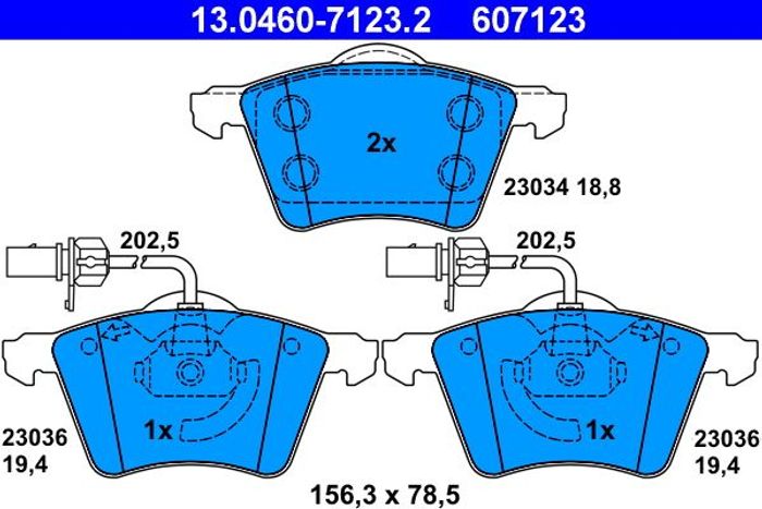 Bremsbelagsatz vorne , passt zu: VW TRANSPORTER T4 1.9D-2.8 07.90-06.03