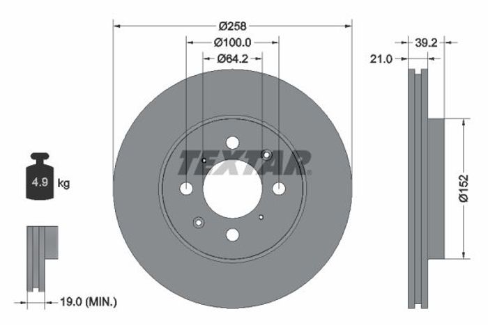 Bremsscheibe vorne L/R passt zu: HONDA CITY IV, CITY V, JAZZ II, JAZZ III 1.2...
