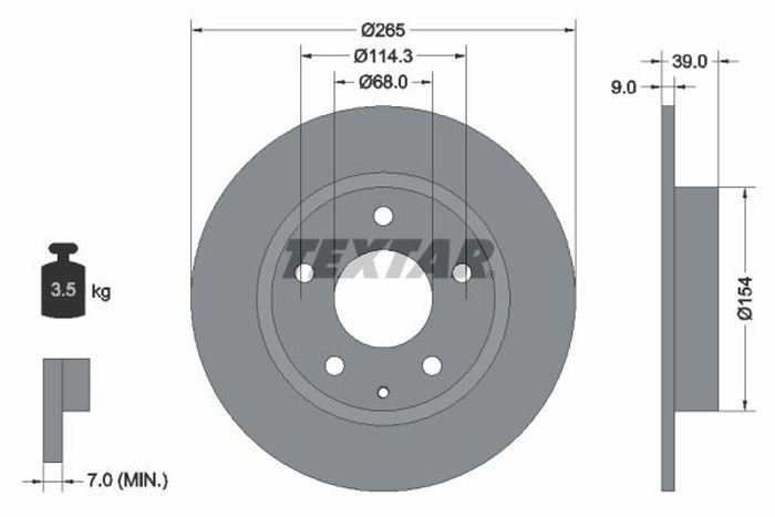 Bremsscheibe hinten L/R passt zu: MAZDA 3, CX-3, CX-30 1.5-2.5H 07.13