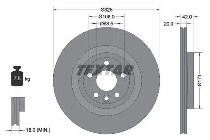 Bremsscheibe hinten L/R passt zu: JAGUAR F-PACE, I-PACE, XE, XF II, XF SPORTB...