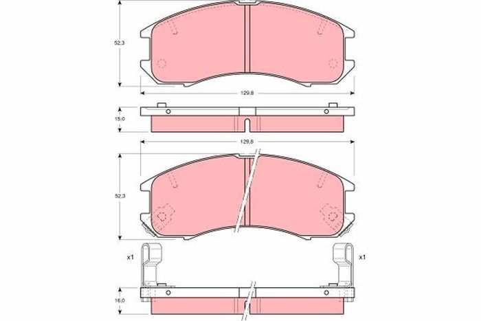 Bremsbelagsatz vorne , passt zu: FORD USA PROBE I, PROBE II; MAZDA 626 II, 62...