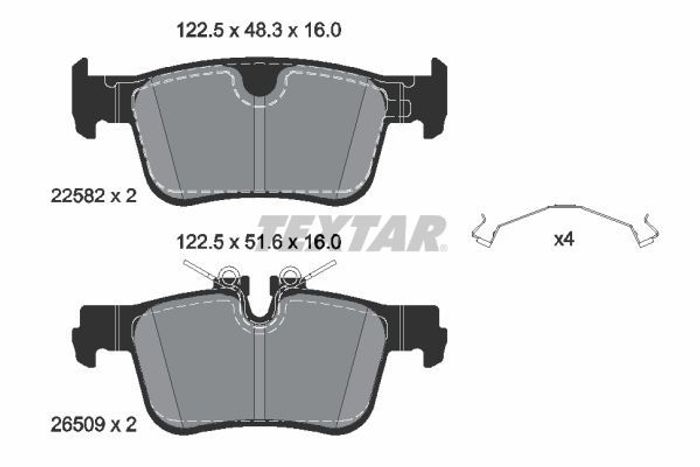 Bremsbelagsatz hinten (mit Extras), passt zu: VOLVO S60 III, S90 II, V60 II,...