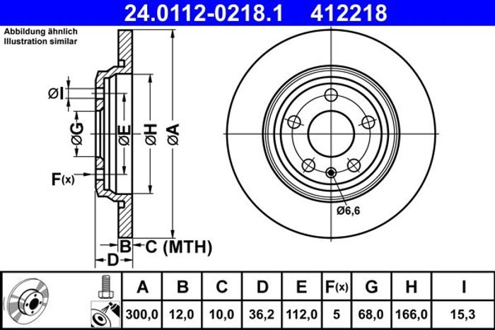 Bremsscheibe hinten L/R passt zu: AUDI A4 ALLROAD B8, A4 ALLROAD B9, A4 B8, A...