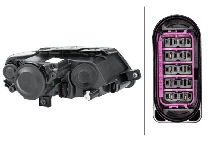 Scheinwerfer L (H7/H7/W5W, elektrisch, mit motor, glühbirne) passt zu: VW PAS...