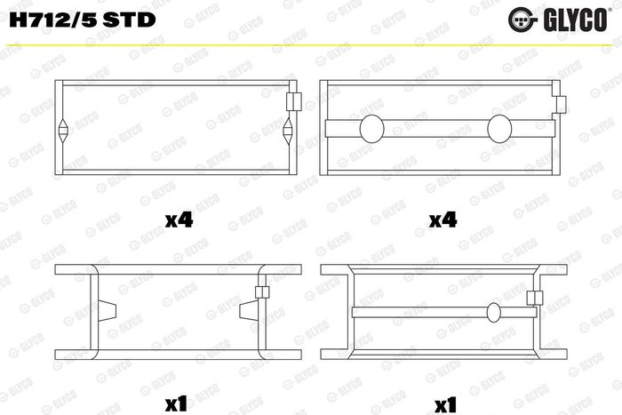 Kurbelwellenlager (STD, Hauptlager; Komplett) passt zu: MERCEDES T2/L, LP, O...