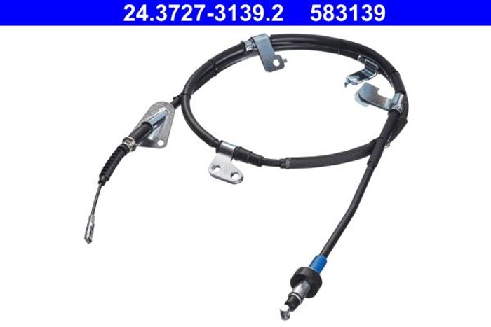Handbremsseil hinten R (1960mm/1955mm, bremsen: Scheiben-) passt zu: HYUNDAI...