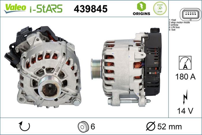 Alternator (14V, 180A, (en) new with a deposit) passt zu: DS DS 3, DS 5; CITR...