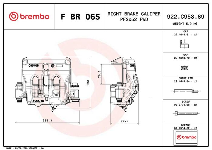 Scheibenbremsenklemme vorne R (neu, ohne Bügel) passt zu: MERCEDES SPRINTER 3...