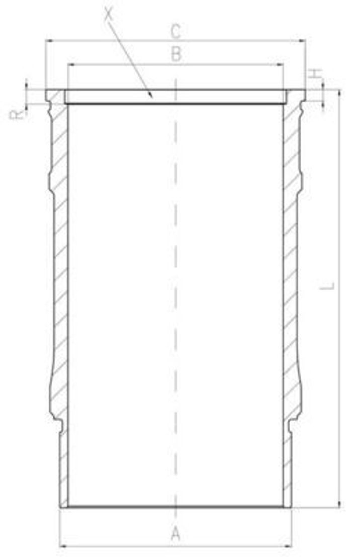 Zylinderbuchse (innendurchmesser: 132mm, länge: 256mm, flanschendurchmesser:...