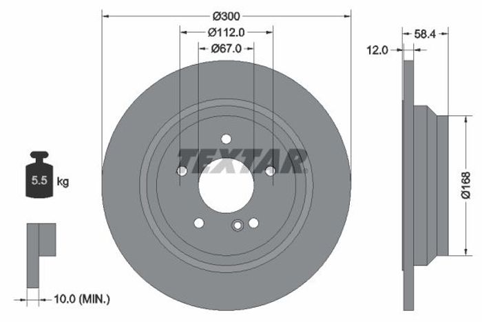 Bremsscheibe hinten L/R passt zu: MERCEDES S (C216), S (W221, V221), SL (R230...