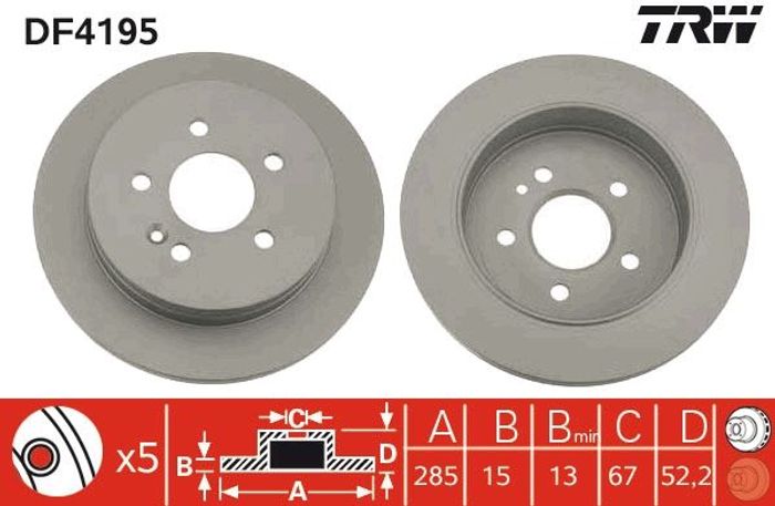 Bremsscheibe hinten L/R passt zu: MERCEDES M (W163) 2.3-4.3 02.98-06.05
