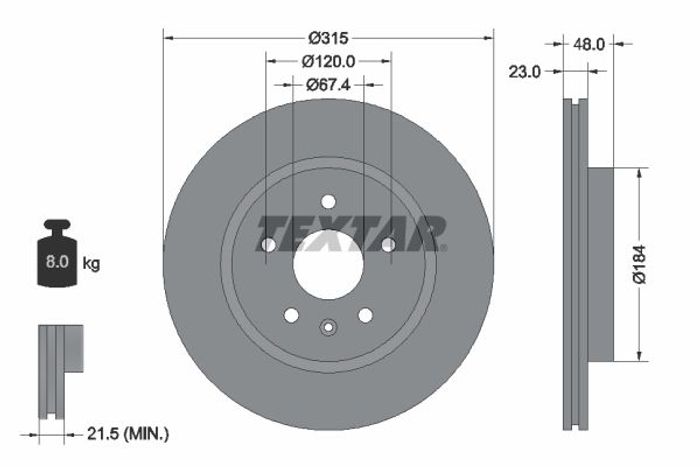 Bremsscheibe hinten L/R passt zu: BUICK LA CROSSE; CADILLAC XTS; CHEVROLET CA...