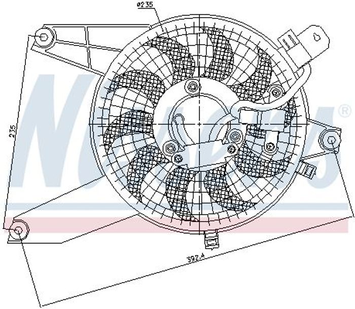 Kühlerlüfter (mit Gehäuse) passt zu: HYUNDAI TERRACAN 2.5D/2.9D/3.5 11.01-12.06