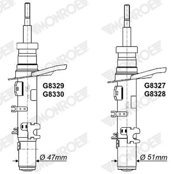 Stoßdämpfer vorne R passt zu: CITROEN C-ELYSEE; PEUGEOT 301 1.2-1.6D 11.12