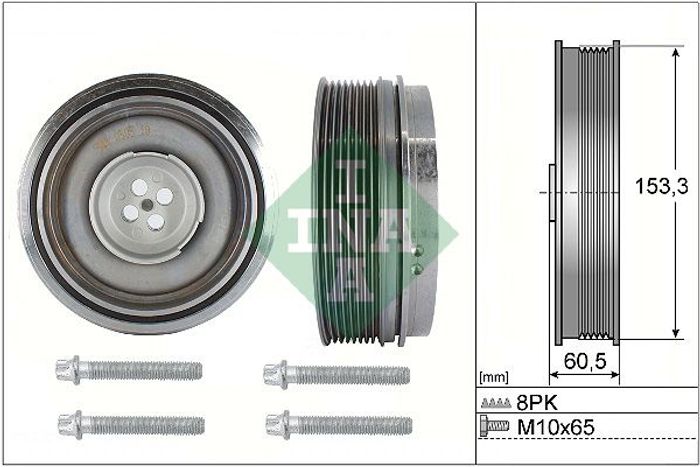 Riemenscheibe, Kurbelwelle (rippenanzahl: 8) passt zu: BMW 2 (F45), X1 (F48);...