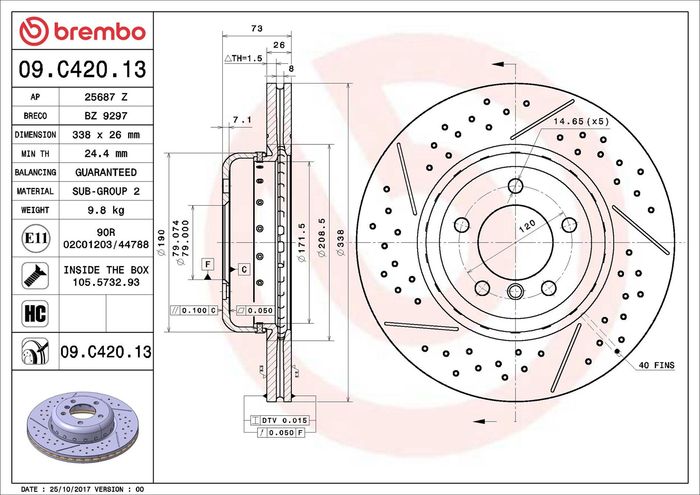 Zweiteilige Bremsscheibe vorne L/R passt zu: BMW 1 (E81), 1 (E82), 1 (E87), 1...