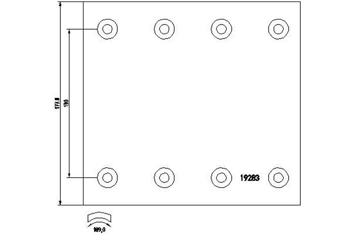 Bremsbackenbelag hinten (420x180. 1-oversize, (EN) does not contain rivets) p...
