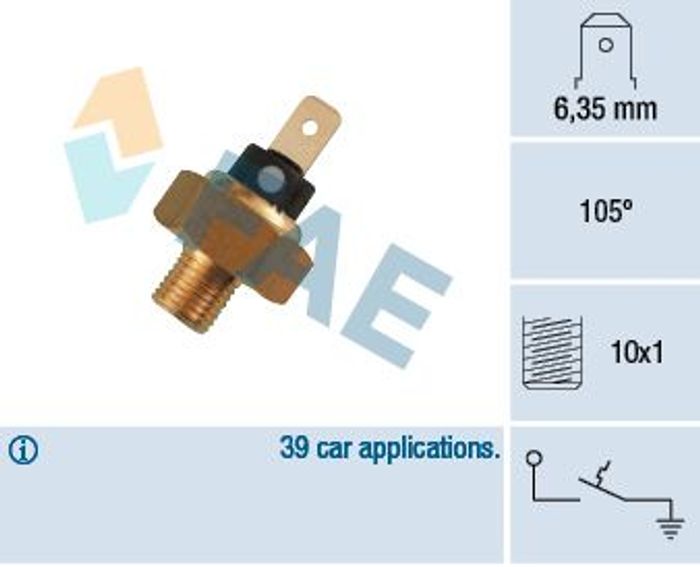 Kühlmitteltemperatur -Sensor (anzahl der Pins: 1, schwarz) passt zu: VW LT 28...