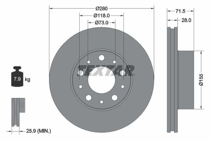 Bremsscheibe vorne L/R passt zu: CITROEN JUMPER III; FIAT DUCATO; OPEL MOVANO...