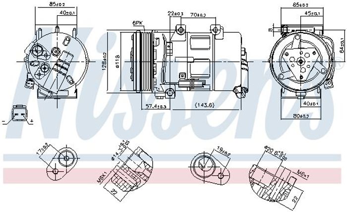 Klimakompressor SD7C16, durchmesser der Riemenscheibe 119mm, 12V passt zu: CI...