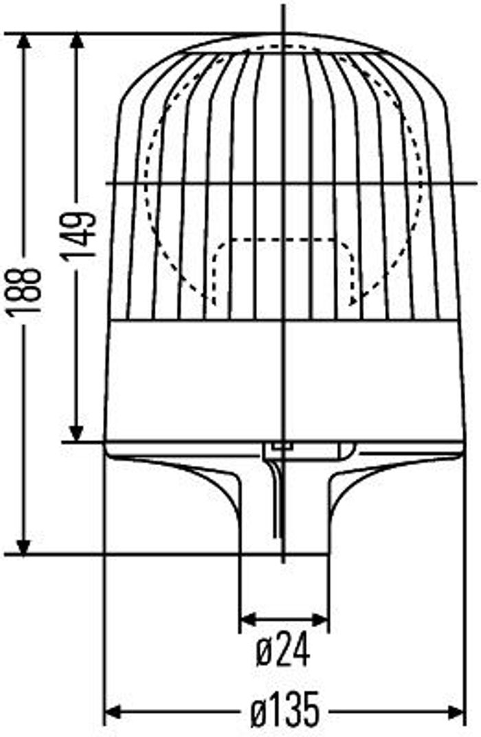 Lampa sygnalizacyjna (kogut) 24V; JUNIOR R; KL Junior R, h1