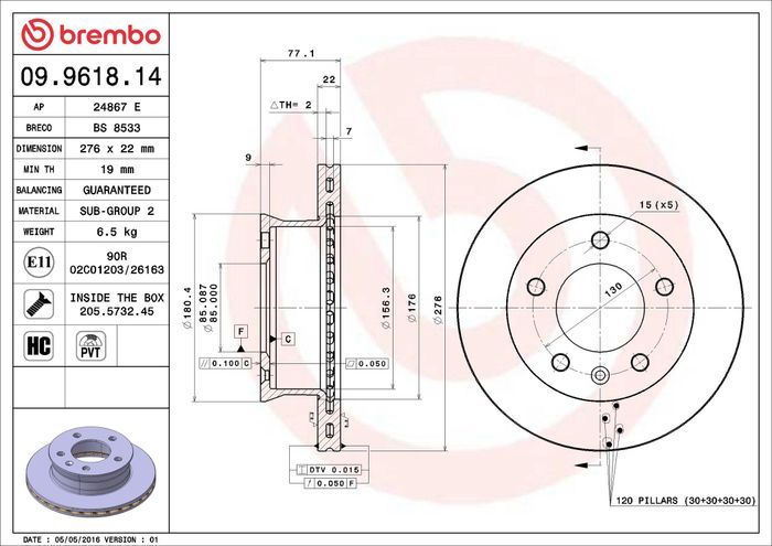 Bremsscheibe vorne L/R passt zu: MERCEDES SPRINTER 2-T (B901, B902), SPRINTER...