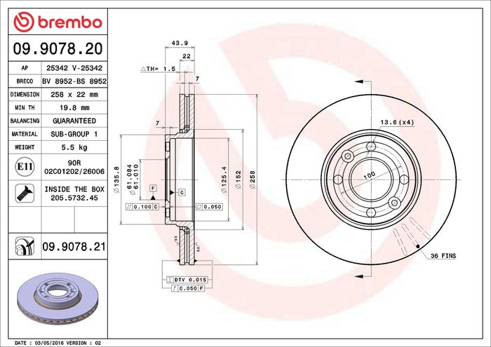 Bremsscheibe vorne L/R passt zu: MERCEDES CITAN (MPV), CITAN MIXTO (DOUBLE CA...