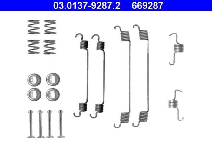 Montagesatz der Bremsbacken (BOSCH) passt zu: CITROEN C1, C1 II; OPEL AGILA B...