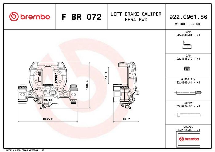 Scheibenbremsenklemme hinten L (neu, ohne Bügel) passt zu: MERCEDES SPRINTER...