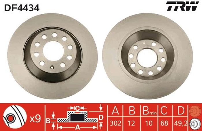 Bremsscheibe hinten L/R passt zu: AUDI A6 C6 2.0-3.2 05.04-08.11