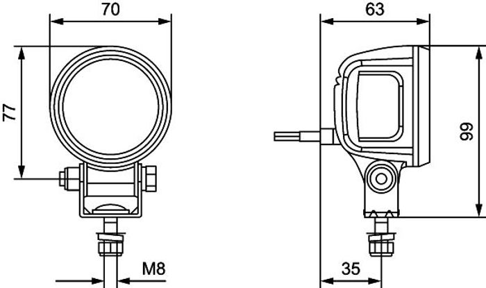 Arbeitslampe (LED, 12-70V, 5,5W, lEDs Anzahl: 3, länge: 500mm, höhe: 99mm, br...