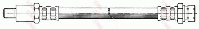 Bremsleitung elastisch vorne L/R (länge 430mm, M10x1 3/8"-24/3/8"-24) passt z...