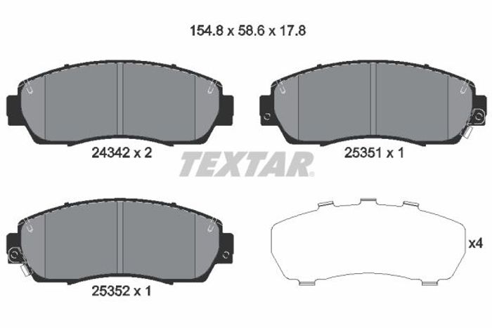 Bremsbelagsatz vorne , passt zu: GREAT WALL HOVER H5, HOVER H6; HONDA CR-V II...