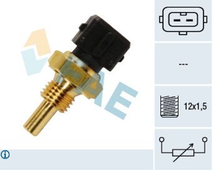 Kühlmitteltemperatur -Sensor (anzahl der Pins: 2, schwarz) passt zu: ALFA ROM...