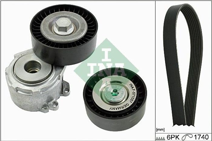 Satz der Rippenriemen (mit Rollen) passt zu: CITROEN C5 I, C5 II, C8; FIAT UL...