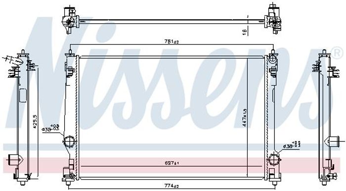 Kühler Motor passt zu: LEXUS ES, NX II; TOYOTA CAMRY, RAV 4 V 2.0-3.5 08.17