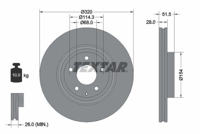 Bremsscheibe vorne L/R passt zu: MAZDA 6, CX-5, CX-9 2.0-2.5H 10.12