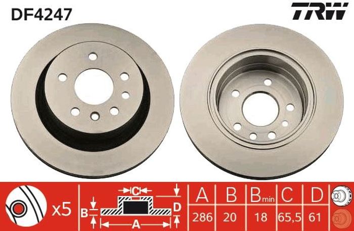 Bremsscheibe hinten L/R passt zu: OPEL OMEGA B 2.0-3.2 03.94-07.03