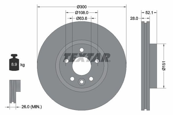 Bremsscheibe vorne L/R passt zu: VOLVO S60 II, S80 II, V60 I; FORD MONDEO III...